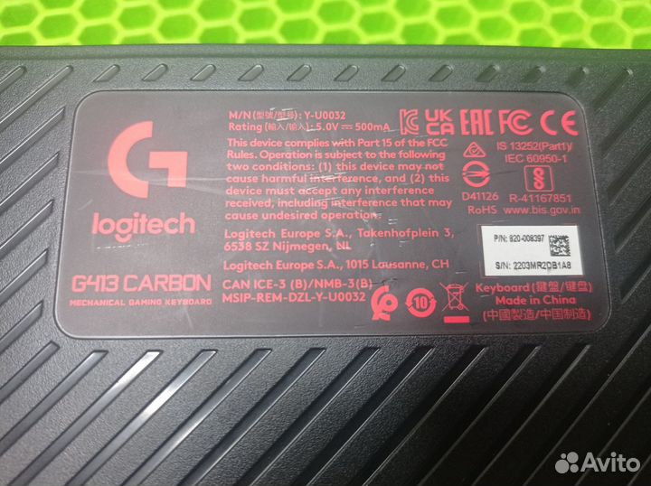 Клавиатура проводная Logitech G413 carbon (3336)