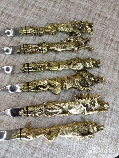 Шампуры в чехле, ручки из латуни 