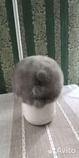 Шапка женская из голубой норки