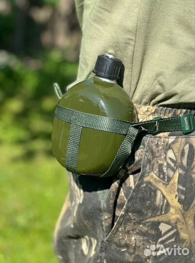 Фляга Армейская фляжка алюминиевая 1000, хаки