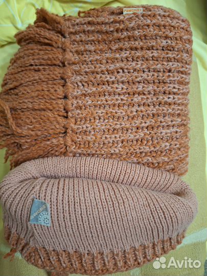 Комплект шапка и шарф женские зимние