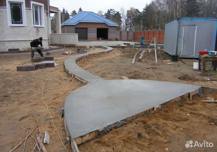 Бетонные и фундаментные работы, отмостка