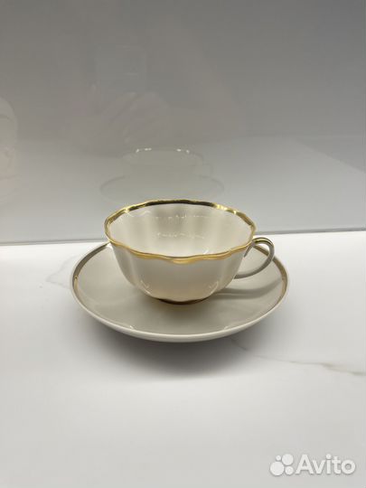 Чайная пара, чашка с блюдцем. Дулёвский фарфор