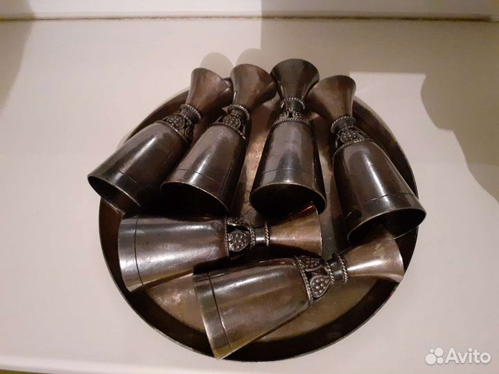 Набор коньячный из мельхиора СССР