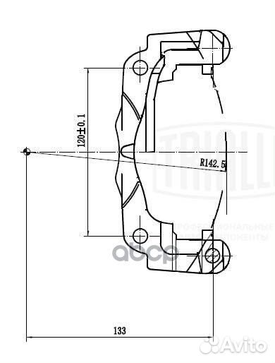 Скоба суппорта для а/м Ford Transit (06) зад