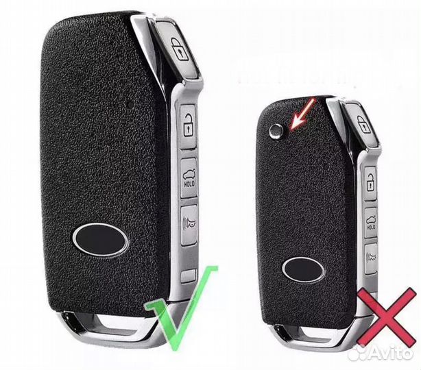 Чехол для невыкидного ключа Kia / Киа Grey 4 кнопки металл