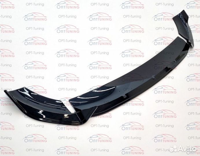Губа черный глянец на Mercedes GLE 167 рестайлинг