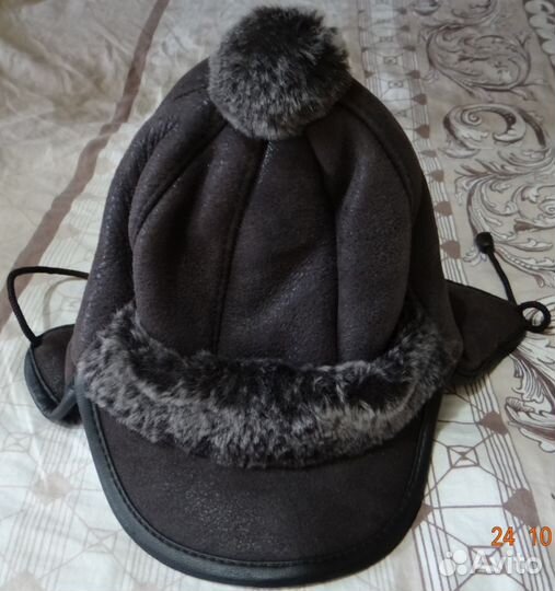 Шапка из нат. дублёнки, на 2-4 года