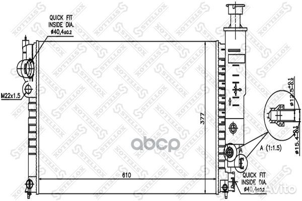 Радиатор системы охлаждения 10-25036-SX Stellox