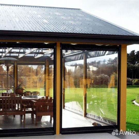 Мягкие окна безрамное остекление навесы, гаражи