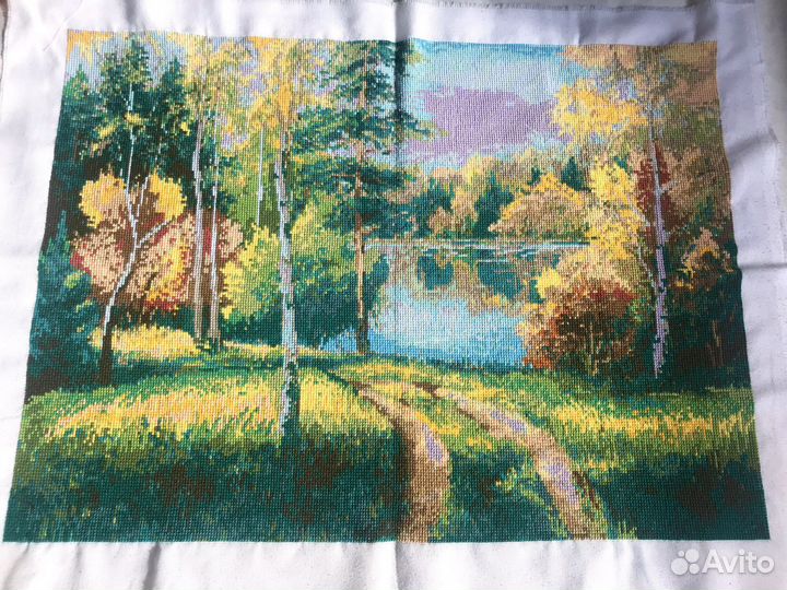 Картина вышитая крестиком ручная работа