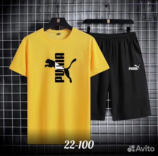 Спортивный костюм мужской шорты и футболка puma