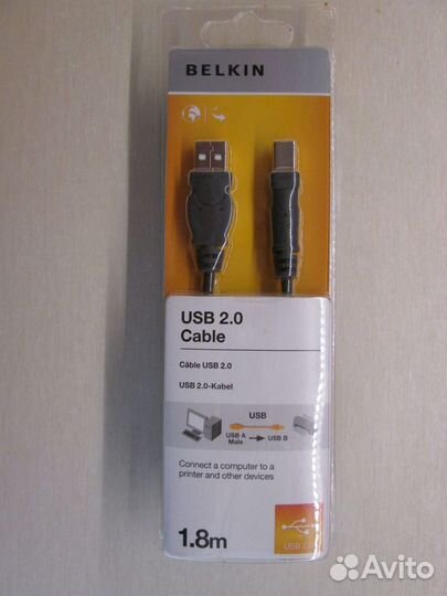 USB кабель для принтера type A -type B