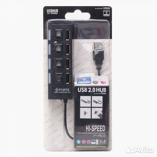 Хаб USB - HUB01 4USB (black)