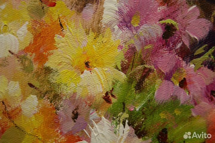 Картина маслом на холсте Цветы