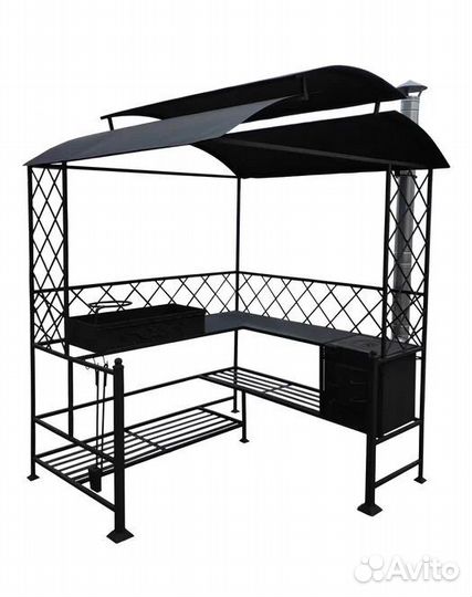 Мангал с печью под казан