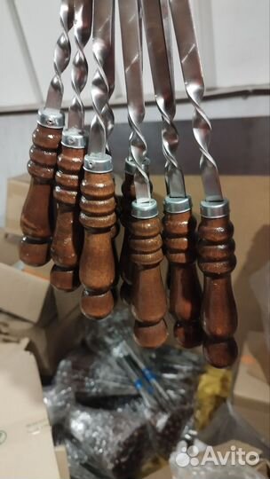 Шампуры для шашлыка с деревянной ручкой