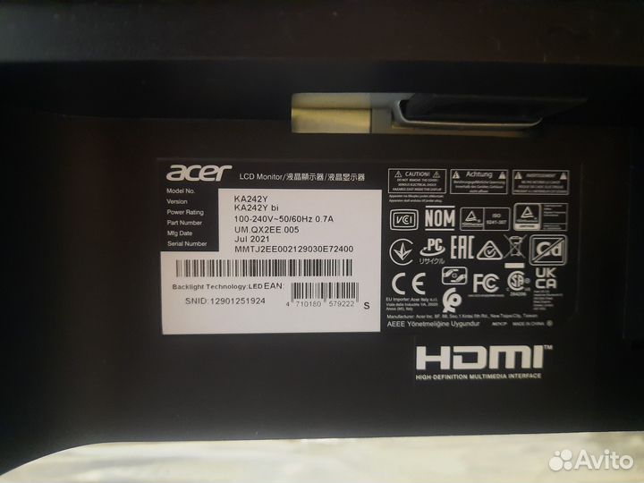 Монитор acer ka242ybi