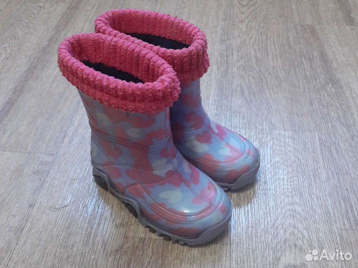 Детские резиновые сапоги утепленные