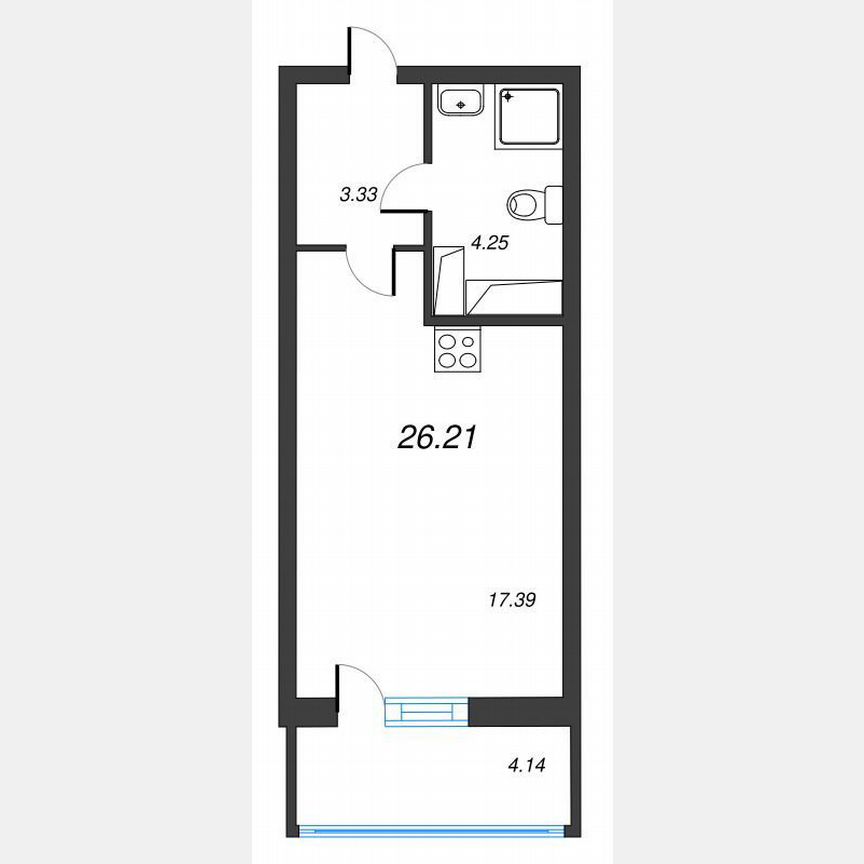 Квартира-студия, 29,1 м², 14/22 эт.