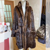 Шуба норковая"Braschi"воротник шаль"золотой орех"