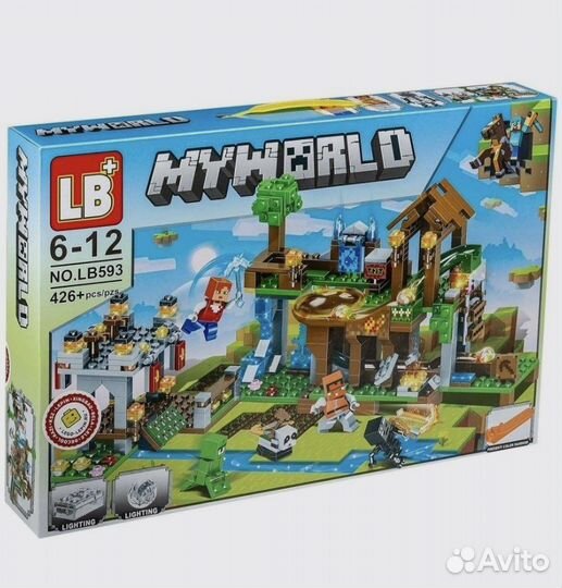 Конструктор minecraft, аналог lego, со светом