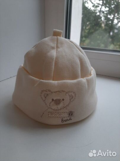 Шапка холодная осень/ зима на новорожденного