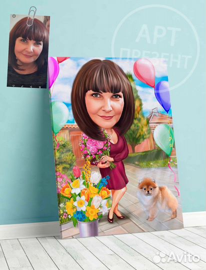 Портрет по фото на холсте