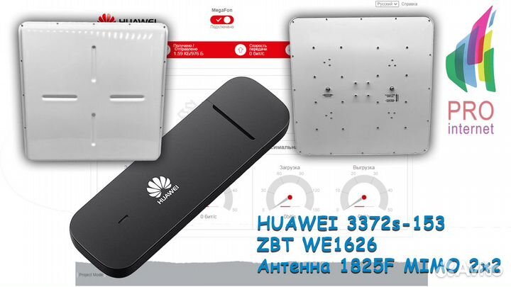 Роутер ZBT huawei 3372s-153 1825F mimo
