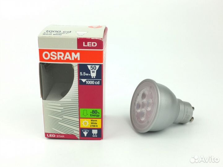 8 шт. Лампа Osram LED Star PAR16 GU10 5,5W/827 220