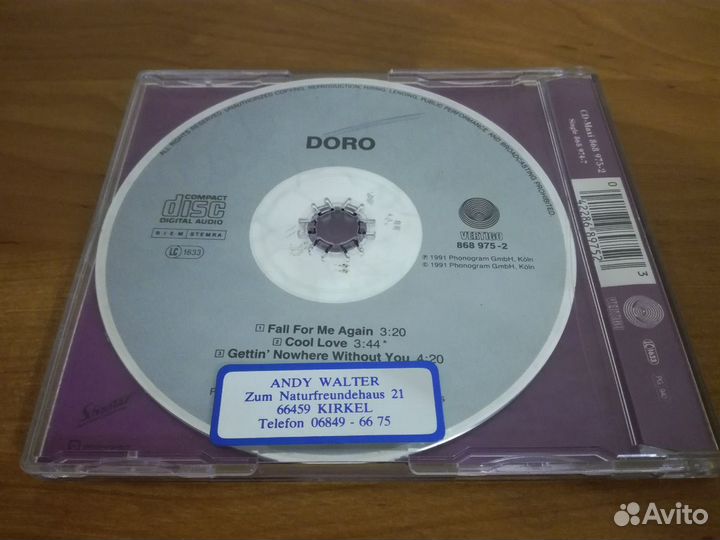 Doro - Fall For Me Again CD Single