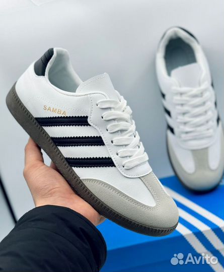 Кроссовки adidas samba белые мужские