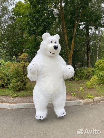 Хит продаж белый аэро мишка 2,6 метра