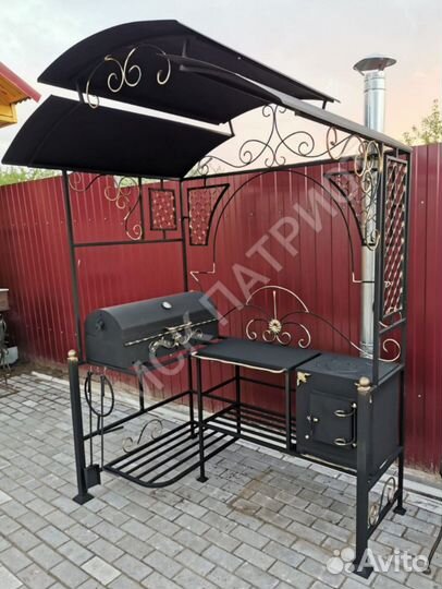 Мангал с печью под казан