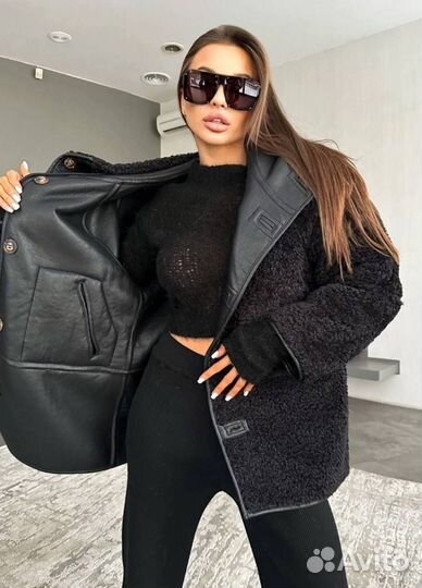 Дублёнка женская двухсторонняя зимняя