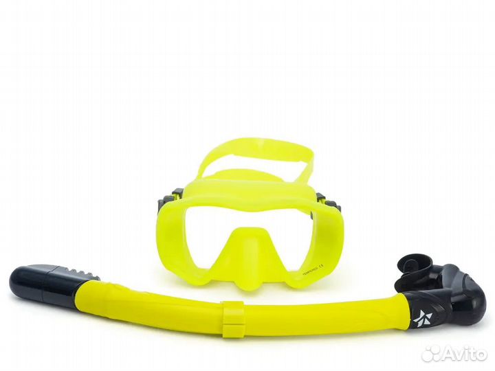 Набор маска и трубка Сенеж Black Yellow