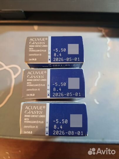 Линзы контактные acuvue oasys двухнедельные -5,5д