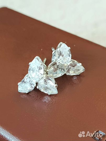 Серьги с фианитами. Серебро 925