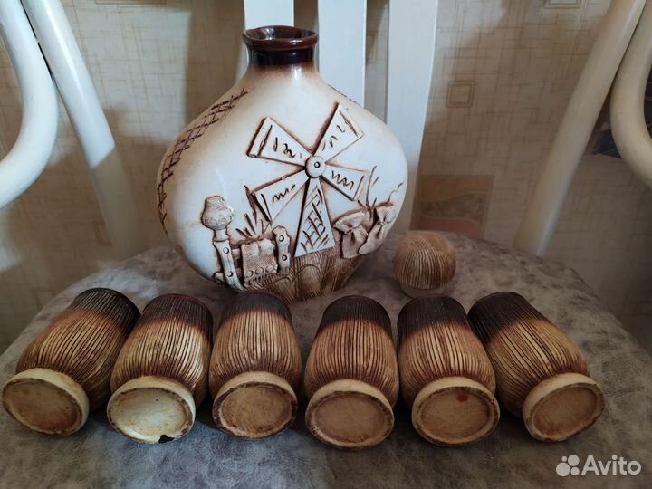 Кувшин и стопки для вина ручной работы