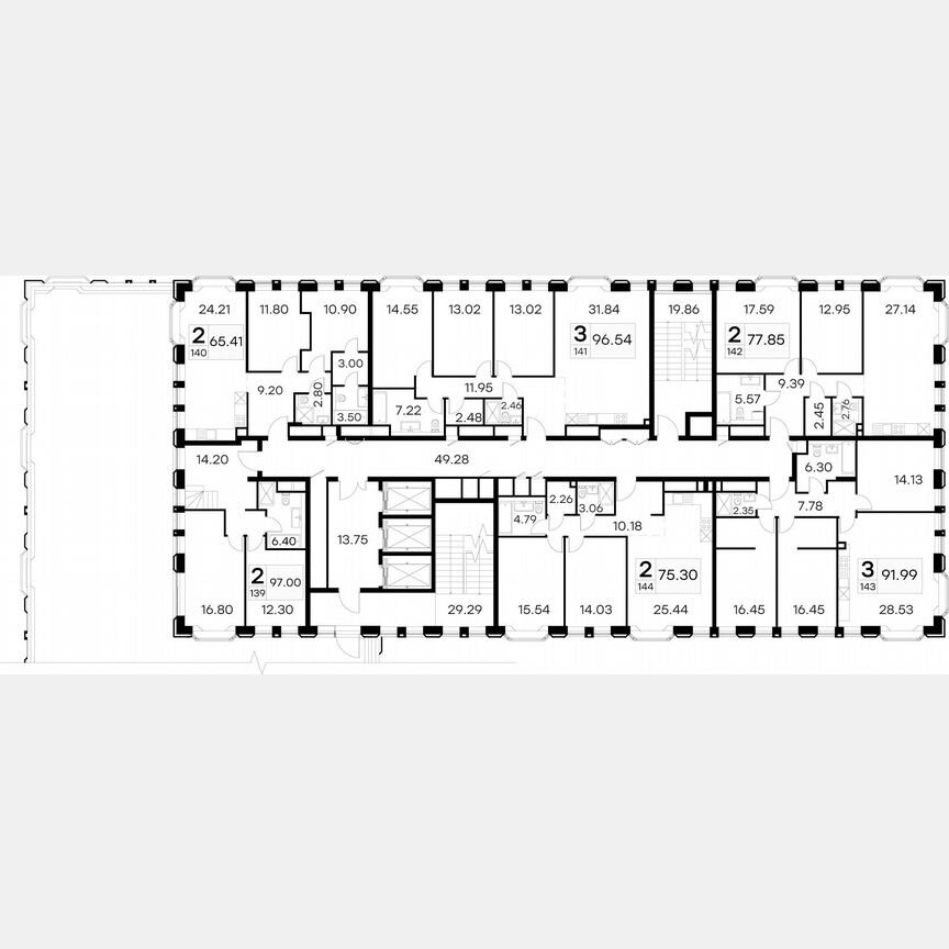 3-к. апартаменты, 96,9 м², 13/21 эт.