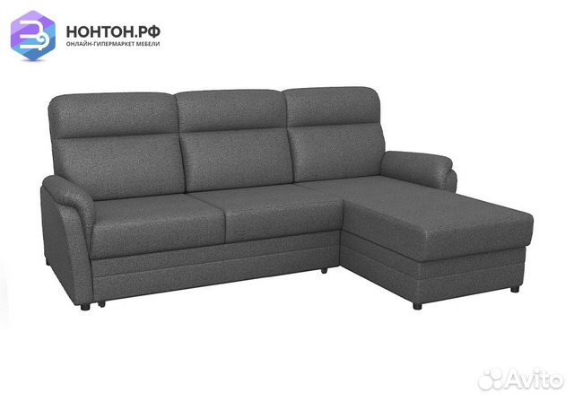 Диван угловой дельфин Омега 2-1 тёмно-серый