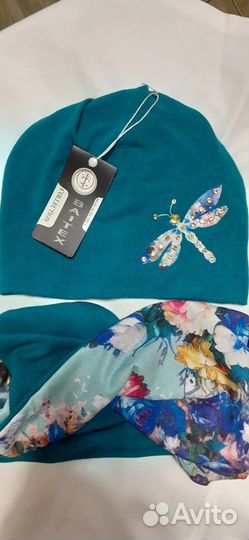 Комплект шапка и снуд женский