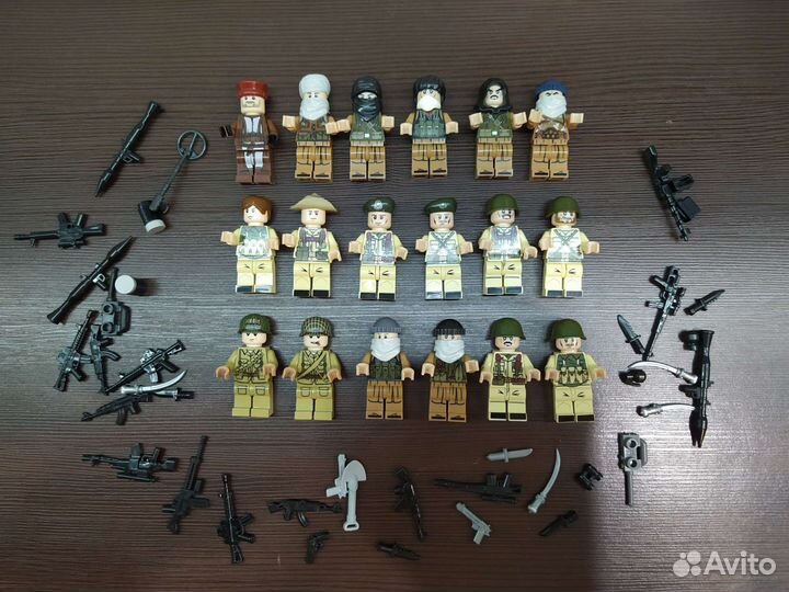 Лего ВОВ фигурки + оружие