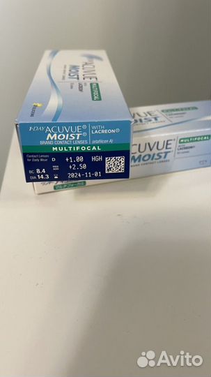 Линзы контактные acuvue moist multifocal with lacr
