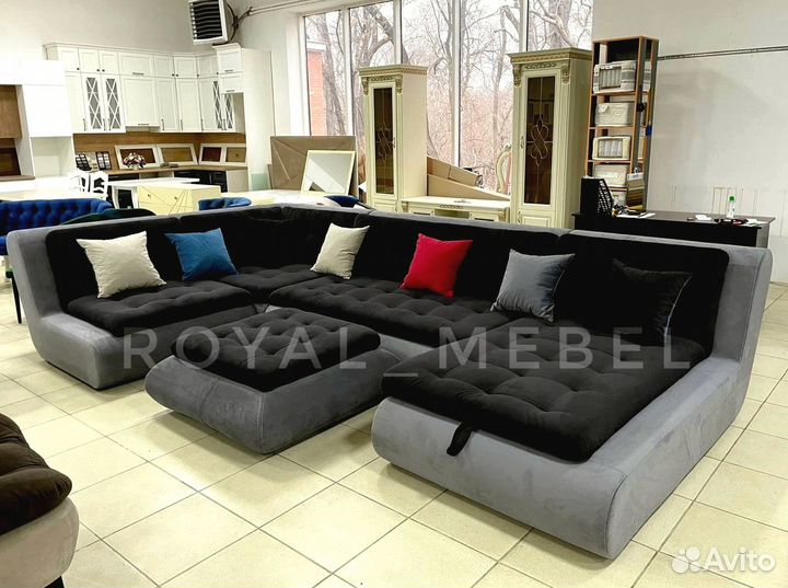 Большой п образный диван