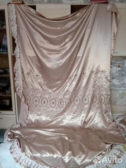 Шторы атласные с покрывалом времен СССР