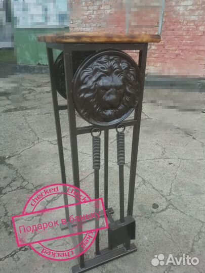 Дровница металлическая с полкой в Лофт стиле