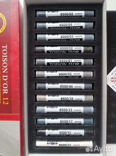 Пастель мягкая сухая Toison Dor 12 оттенков серого