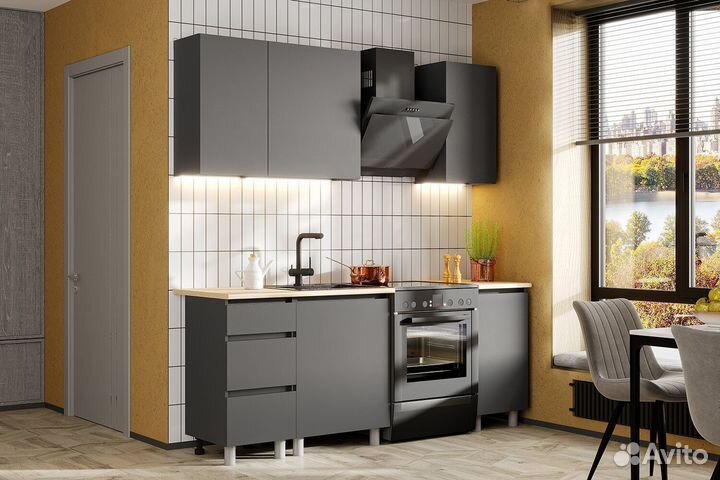 Кухня серая