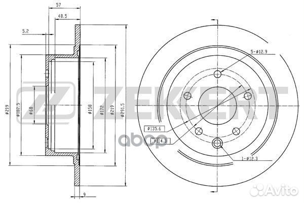 Диск торм. зад. Nissan Juke (F15) 10- Qashqai